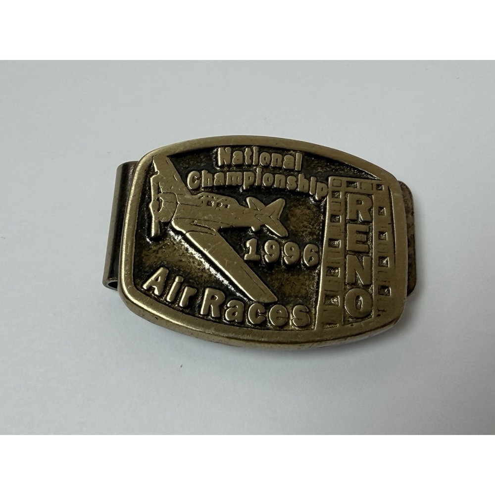 National Championship Reno Nevada Air Races Solid Brass Money Clip 1996